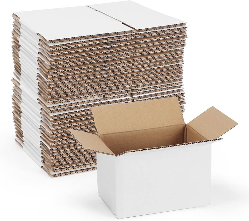 SPEPLA 6x4x4 Shipping Boxes Set of 40, White Corrugated Cardboard Box for Small Business Mailing - Image 1